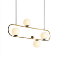 Nordic Modern gold metal chandeliers and lamps hotel glass ball pendant lamp